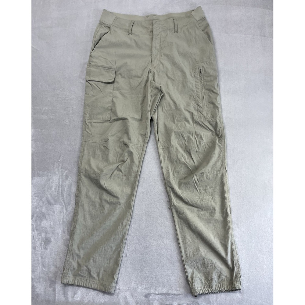Athleta Cargo Pants Women 12 Beige Trekkie Utility Ripstop Stretch Lightweight